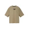 Graphic Tee Short Sleeve Round Neck Solid Color T-Shirt Unisex Tops Light-Brown 2183B600-250