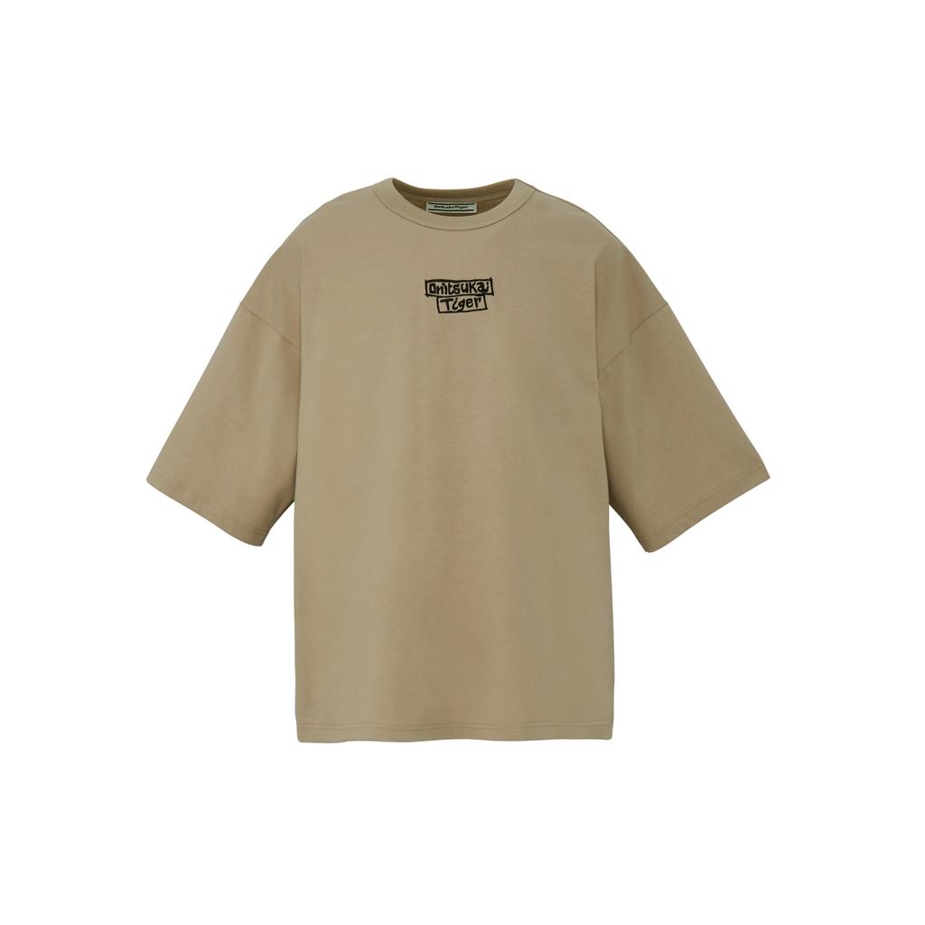 ONITSUKA TIGER Graphic Tee Short Sleeve Round Neck Solid Color T-Shirt Unisex Tops Light-Brown 2183B600-250