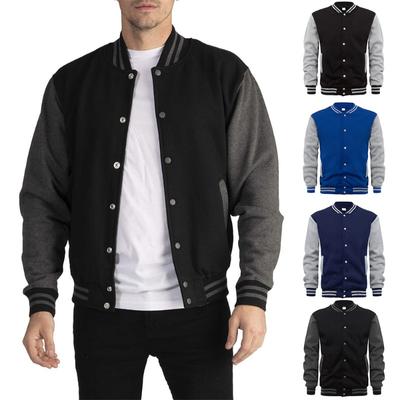 Nueva chaqueta de béisbol de primavera para hombre, sudadera de gran tamaño con cuello levantado, cárdigan informal holgado con una hilera de botones, abrigo
