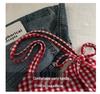 Heart-Shaped Canvas Plaid Crossbody Bag - Korean Style, Large Capacity, Versatile Shoulder Bag for Women and Students