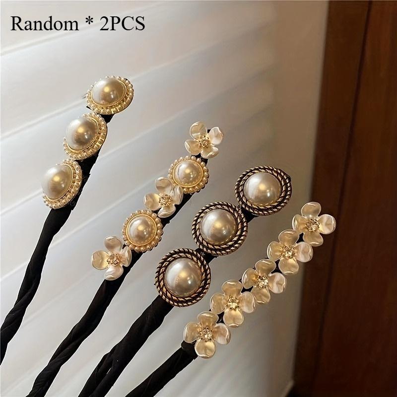 

Uniquely Crafted Pearl Hair Additions for Groups of 2-4! Y2K Style Twisted Clips And Hairpins, Ideal for Bun Styles Or Updos