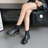 Autumn and winter velvet warm Martin boots women's rear zipper small short boots women's thick-soled casual thin boots women