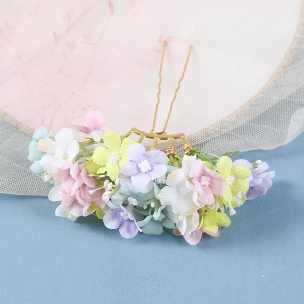 Colorful Flower Hair Stick Fairy Bride Hair Accessories Headwear Thai Hair Fork  Girls