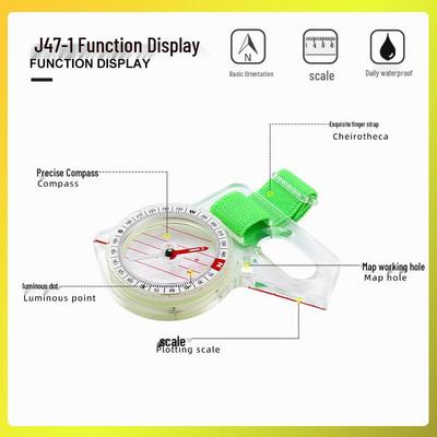 Compact Thumb-Type Outdoor Compass with Map Scale for Orientation and Teaching