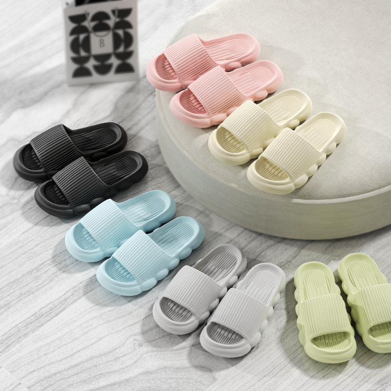 Eva Tøfler Kvinner Til Hjem Sommer Solid Uformell Myk Sklisikker Herre Kvinner Tøfler Flate sandaler 36-45