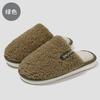 New Plush Cotton Slippers Autumn and Winter Warm Thick Bottom Soft Bottom Couple Fleece Home One-word Cotton Slippers