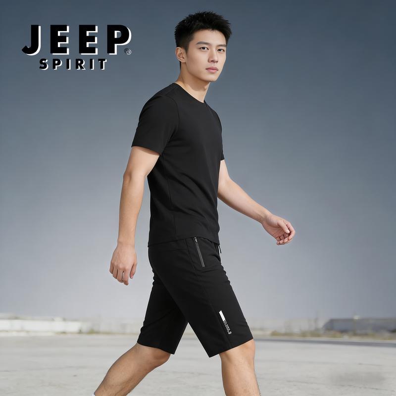 JEEP SPIRIT Men's Ice Silk Casual Capri Shorts