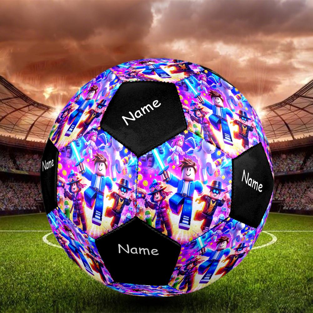 Pallone da Calcio Taglia 5 Tema Roblox con Nome Personalizzato, Adatto Sia per Partite Indoor che Outdoor, un Regalo Adatto a Tutti.