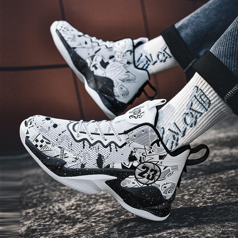 6 Children's basketball shoes 8 Boys' shoes 10 Spring single shoes Flying woven boys' sports shoes 12-year-old primary school students' actual combat