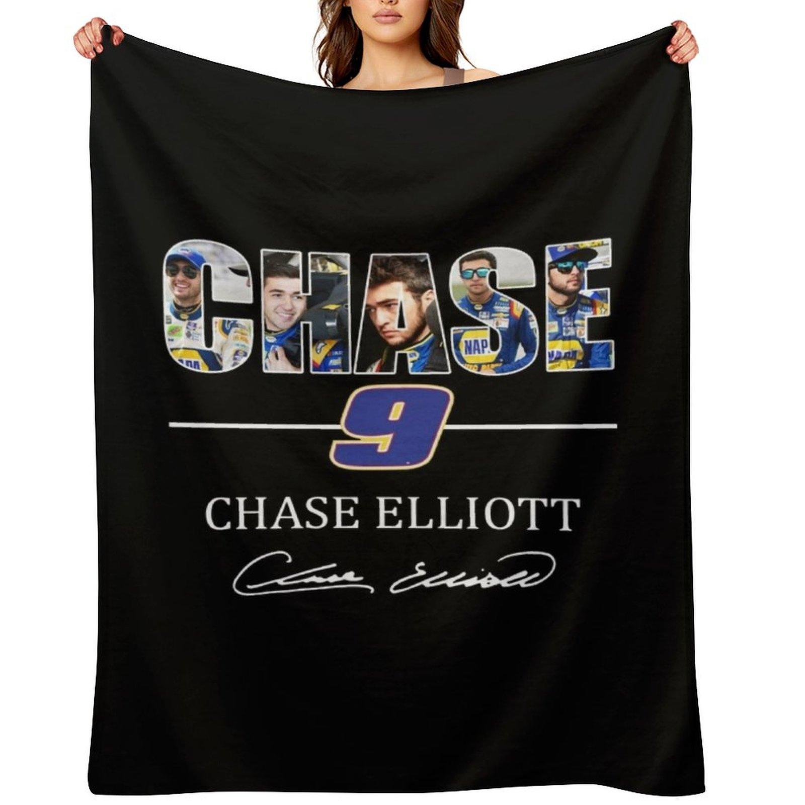 Chase 9 Chase Elliott Signature Gifts For Fans, For Men and Women, Gift Christmas Day Throw Blanket Quilt Sofas Blankets 30x40in