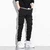 Men's Cotton Cargo Pants Plus Size Sports Drawstring Cargo Pants Fashion Casual Men's Jogging Pants
