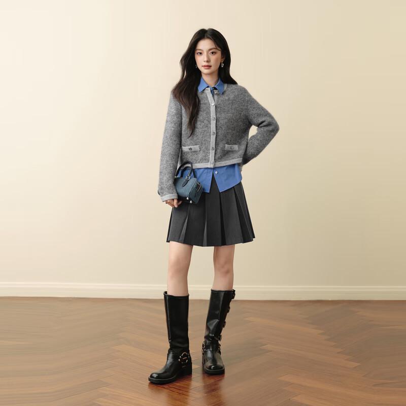 SEIFINI Elegant Contrast Knit Cardigan