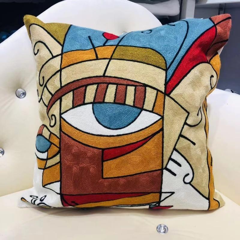 High Quality Picasso Abstract Cotton Pillow Cover Canvas Single-Sided Sofa Embroidery Cushion Cover For Living Room Home Decor