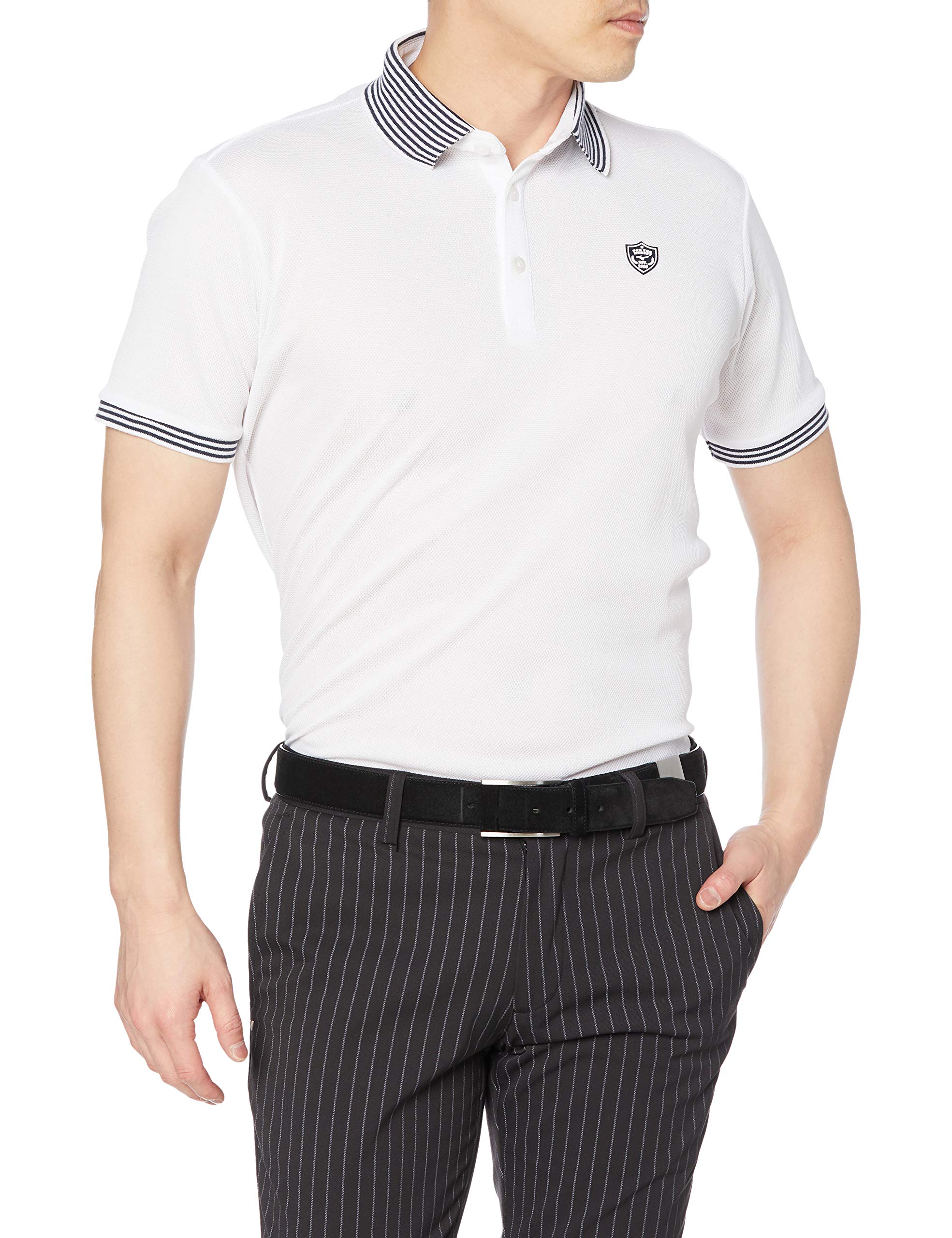 

Mizuno 52MA1007 Short Sleeve Golf Polo Size XL Men s Shirt, Collar, Moisture-Wicking, Quick-Drying, White, белый