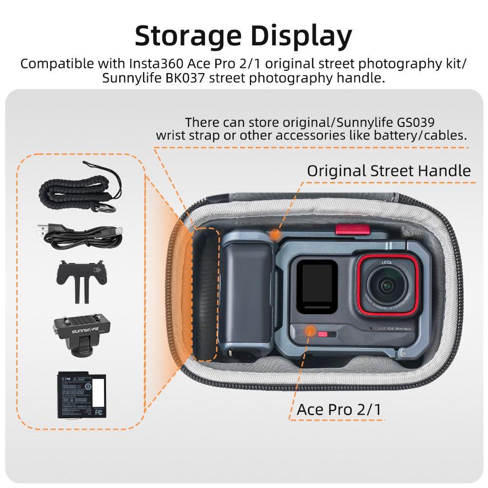 Shockproof Street Photography Kit Storage Bag for Insta360 Ace Pro 2/Ace Pro
