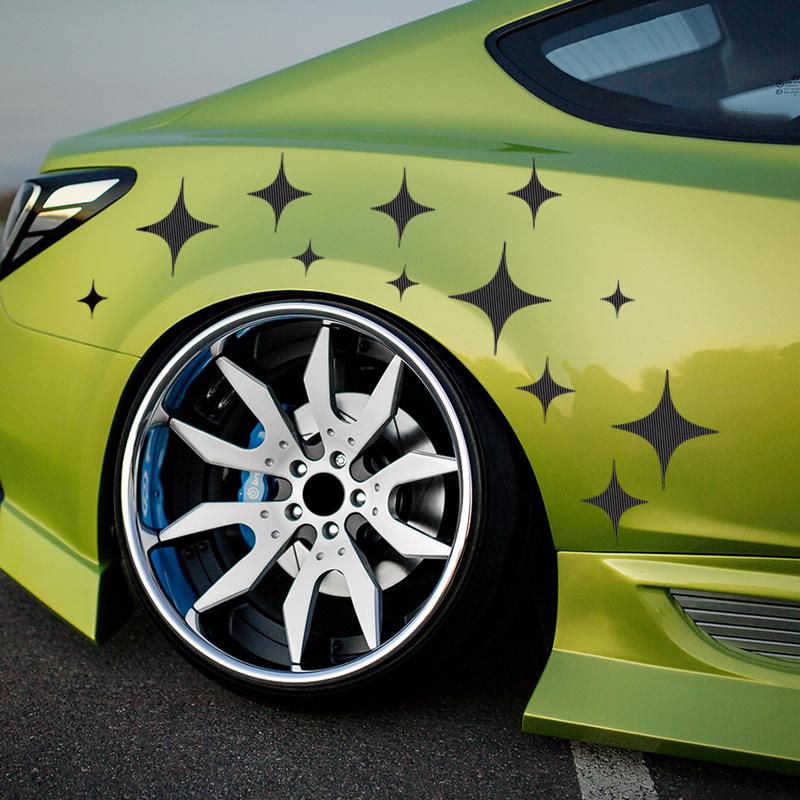 15 Piece Geometric Star Pattern Vinyl Sticker Car Body Side Decor Decals for Vehicles Suv Cars Pickup Truck Auto Accessories
