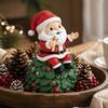 Cartoon Santa Sculpture Christmas Singing Claus Figurine,Cartoon Saxophone Resin Xmas Decor Statue, Festive Sitting Desktop Decoration Desk