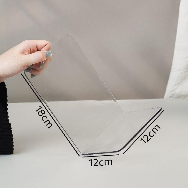 

Creative Acrylic Book Stand Transparent Thickened L-shaped Bookshelf Non-slip Student Book Block Office Desk Book Storage and Organizing Rack 12x12x18cm 1pcs