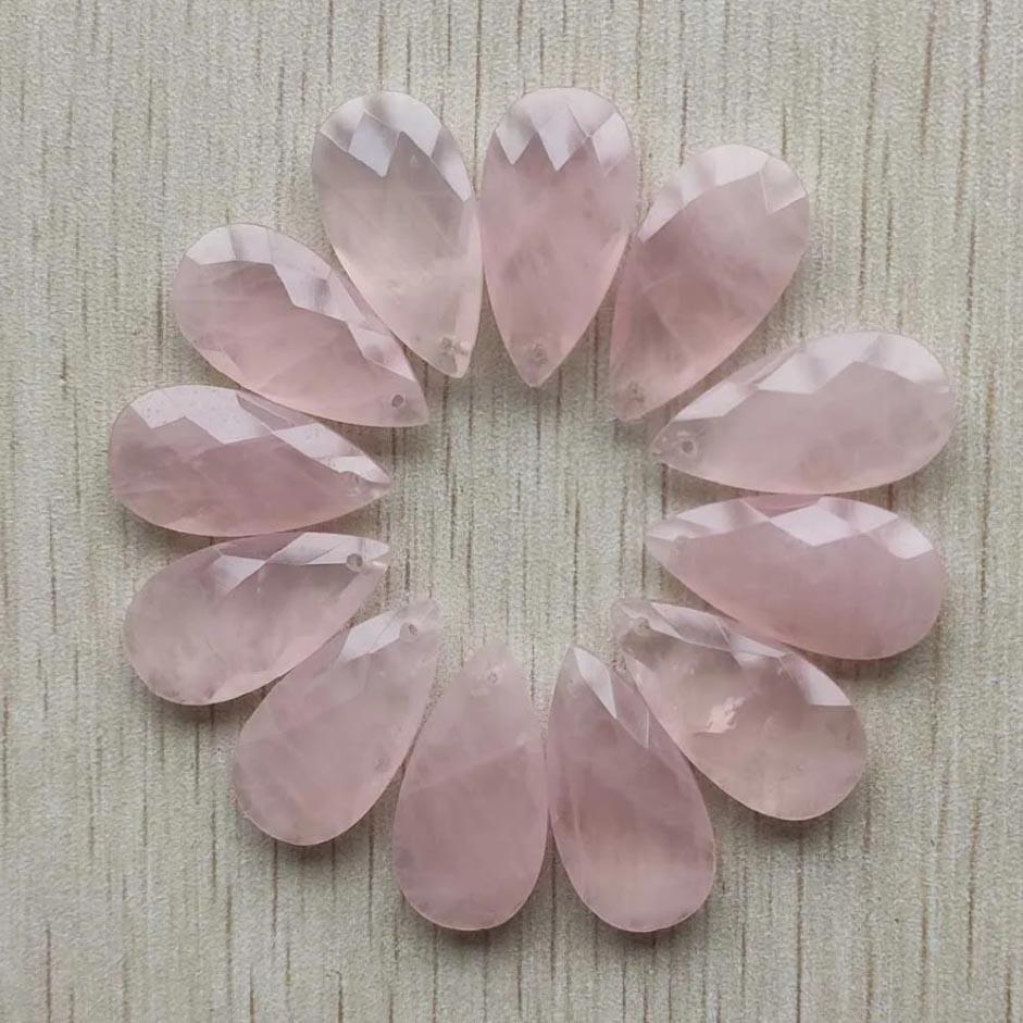 Beautiful Natural Amazon Stone long water drop cut faceted pendants for jewelry accessories making free shipping Wholesale 12pcs