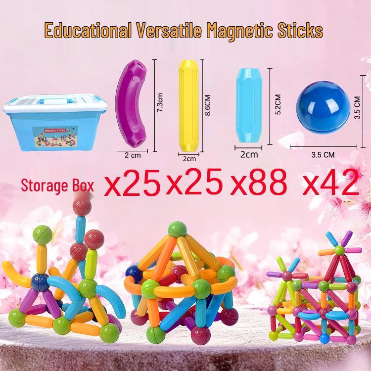 Magnetic Sticks Educational Toys: Large Particle Blocks for Early Childhood Learning and Assembly