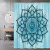 Blaues Mandala Duschvorhang Spirituelle Blume Design Boho Kunst Dekor Zen Meditation Badezimmer Elegant Wasserdicht Einfache Installation