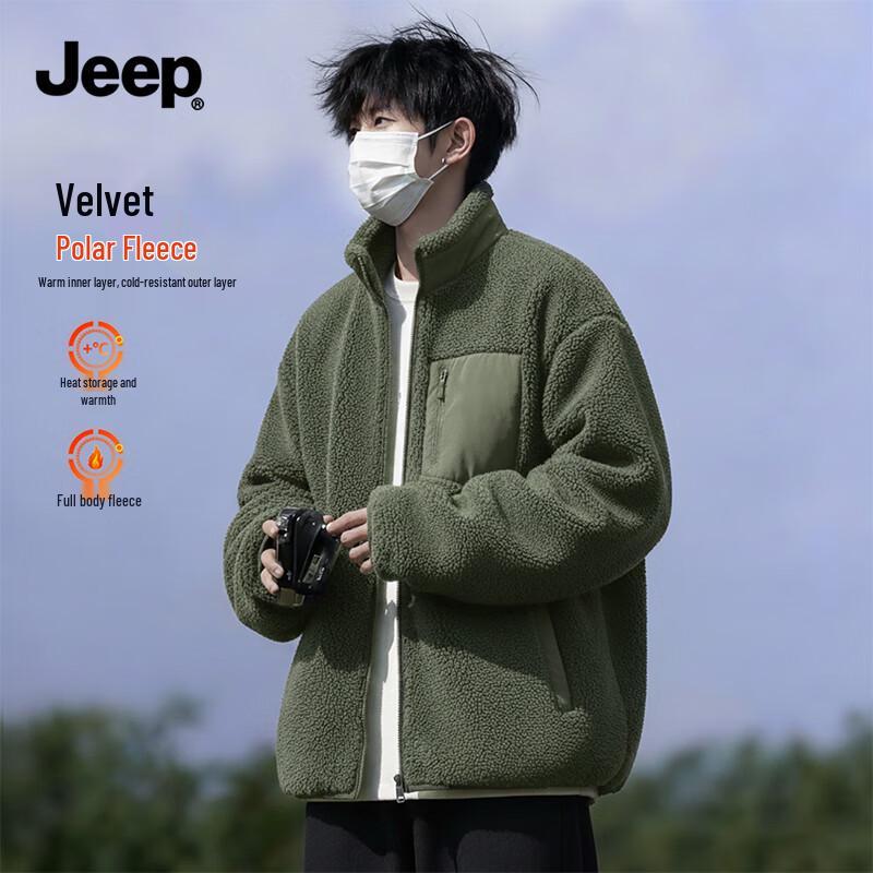 JEEP Men s Fleece-Lined Stand Collar Jacket XL