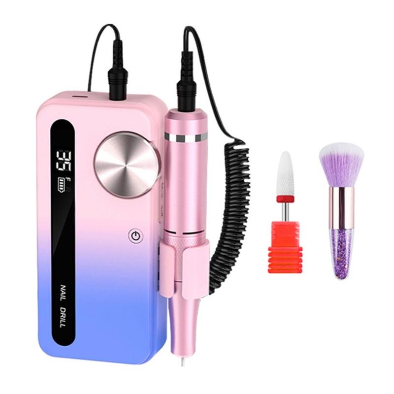 Electric Nails Drill Machine Rechargeable Nails Drill Set 35000rpm Manicure Set Manicures Tool for Acrylic Nails