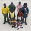 African American Family Model Pvc Collectible Figures For Gift And Display