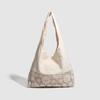 Holiday summer large-capacity beach bag original design canvas splicing shoulder tote bag niche pure cotton wind