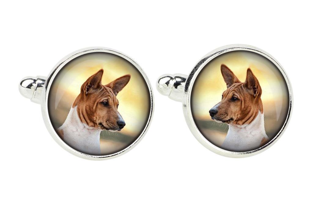 Basenji, African bush dog, Congo dog - cufflinks and tie with your photo, a suit decoration, men's jewelry from the Art-Dog brand.