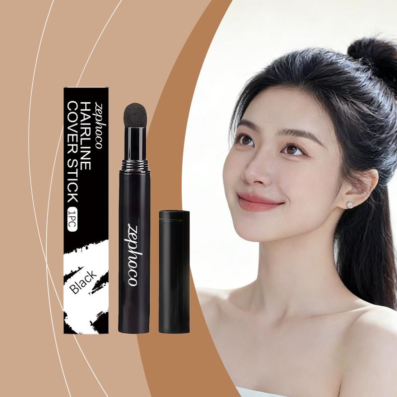 Hairline Shadow Pen Instantly Covers Thinning Roots Quick Conceal Stick with Natural Black Powder for Fast Hair Fixes