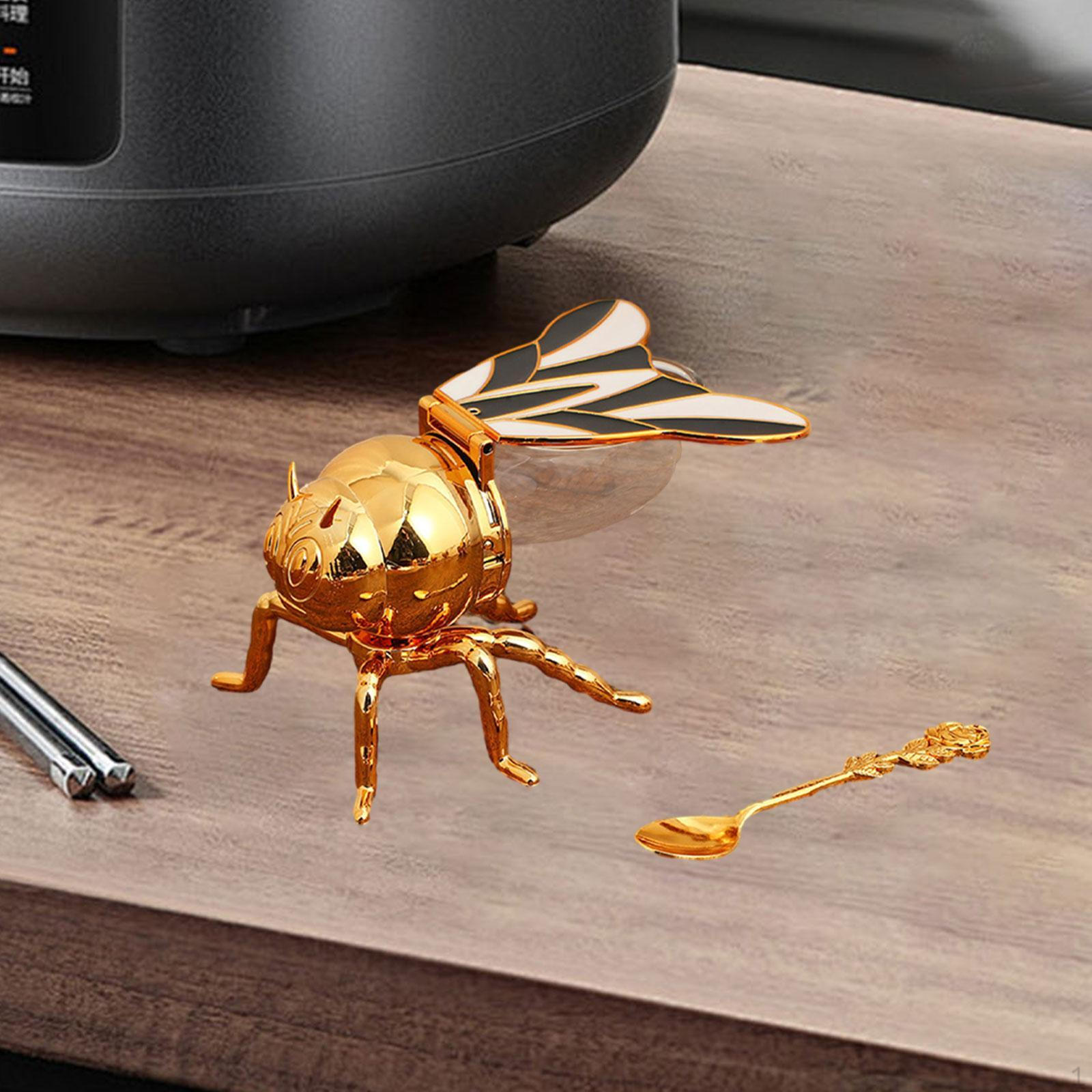 

Банка для пчелиного меда, горшок для приправ с ложкой, универсальный орнамент, новинка, хранение приправ Black White