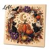 Cozy Autumn Home Decoration Halloween Faux Pearl Painting Kit Cute Ghost 3D Art DIY Reusable Decorative Wall Kit for Adults Christmas Craft Festive