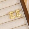 18K Polished Cute Bubble 26 Alphabet Stud Earrings - Minimalist Ear Jewelry