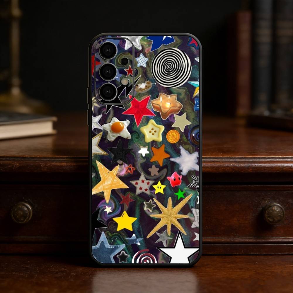 Colorful Star Phone Case For Samsung S25,S24,S21,S22,S23,S30,Ultra,S20,Plus,Fe,Lite Black Shell