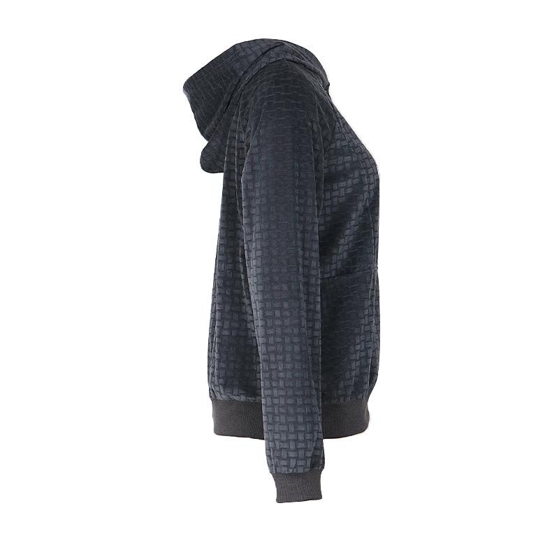 Sudadera de otoño para mujer, sudadera con capucha texturizada a la moda, Top de manga larga