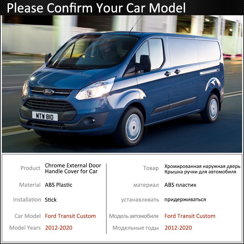 Black Carbon Fiber Door Handle Cover for Ford Transit  2012~ 2016 2017 2018 Car Accessories Stickers Trim Set Chrome