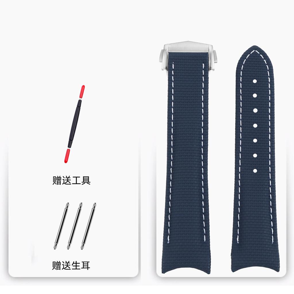 21mm Curved End Fluorou Rubber Watchband for Omega 217.30.42/217.32.42 NEW SEAMASTER 600 Waterproof  Folding Clasp Strap Bracele