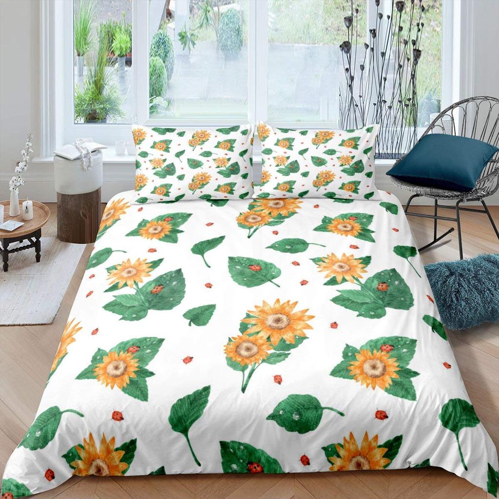 Marienkäfer Bettbezug Set 3D Marienkäfer Gedrucktes Bettwäscheset Für Jungen Mädchen Fliegende Entomologie 2/3tlg. Weicher King Size Bettdeckenbezug