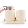 Umlaca Soap Dispenser Set Ceramic Foam Hand Soap Dispenser Storage Toothbrush Washbasin Set Pump Type 320ml Refill Bottle Bathroom Accessories Nordic