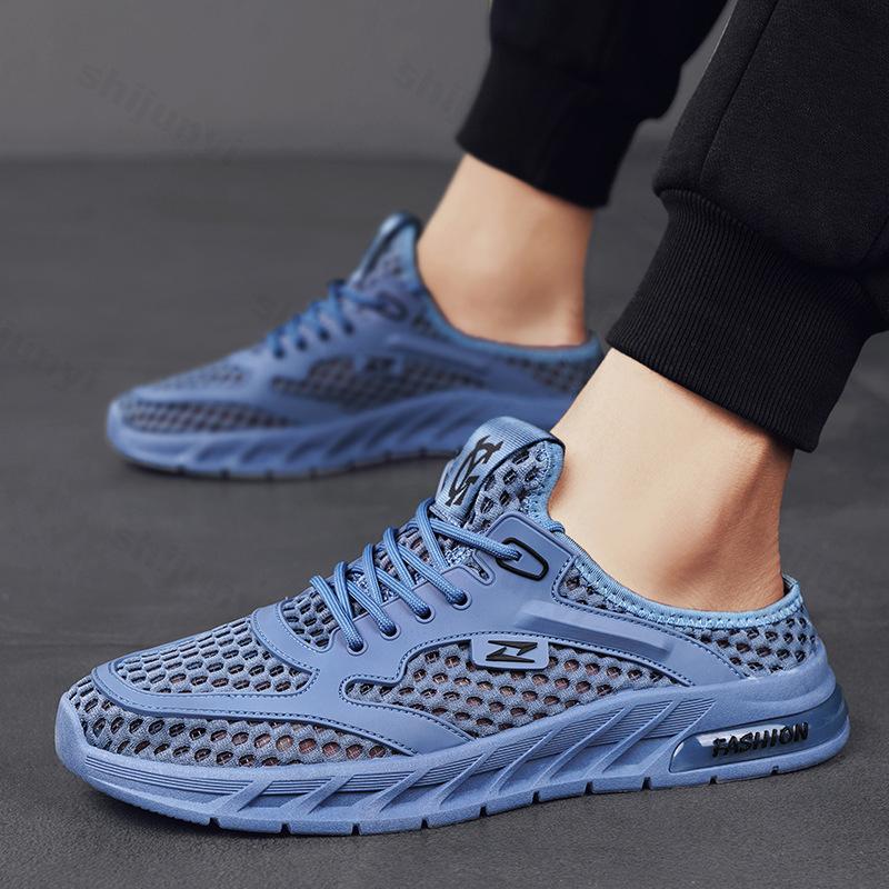 Fashion Fashion Men's Half Slippers Lightweight Running Shoes 2025 Summer Mesh Sneakers Breathable Casual Shoe Comfortable Men's Tennis
