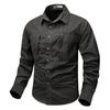 Men's 26 Styles Long-Sleeve Military Cotton Workwear Shirt