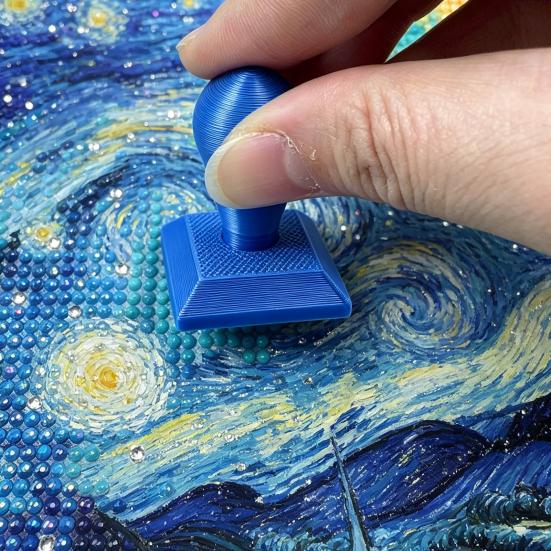 Mini Rhinestone Painting Press Stamp with Non-Slip Handle DIY Rhinestone Painting Art Crafts Stamper Tools 3D Printed Drill Press Tool