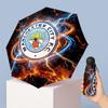 Manchester City Muster Druck Mini 5-fach 8 Rippen Kompakter Regenschirm Winddicht Wasserdicht Leicht Tragbar Faltbar