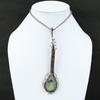 Moss Prehnite Copper Wire Wrapped Pendant Gemstone Pendant Moss Prehnite Copper Jewelry Gift For Her Guitar Pendant Handmade Ethnic Pendant