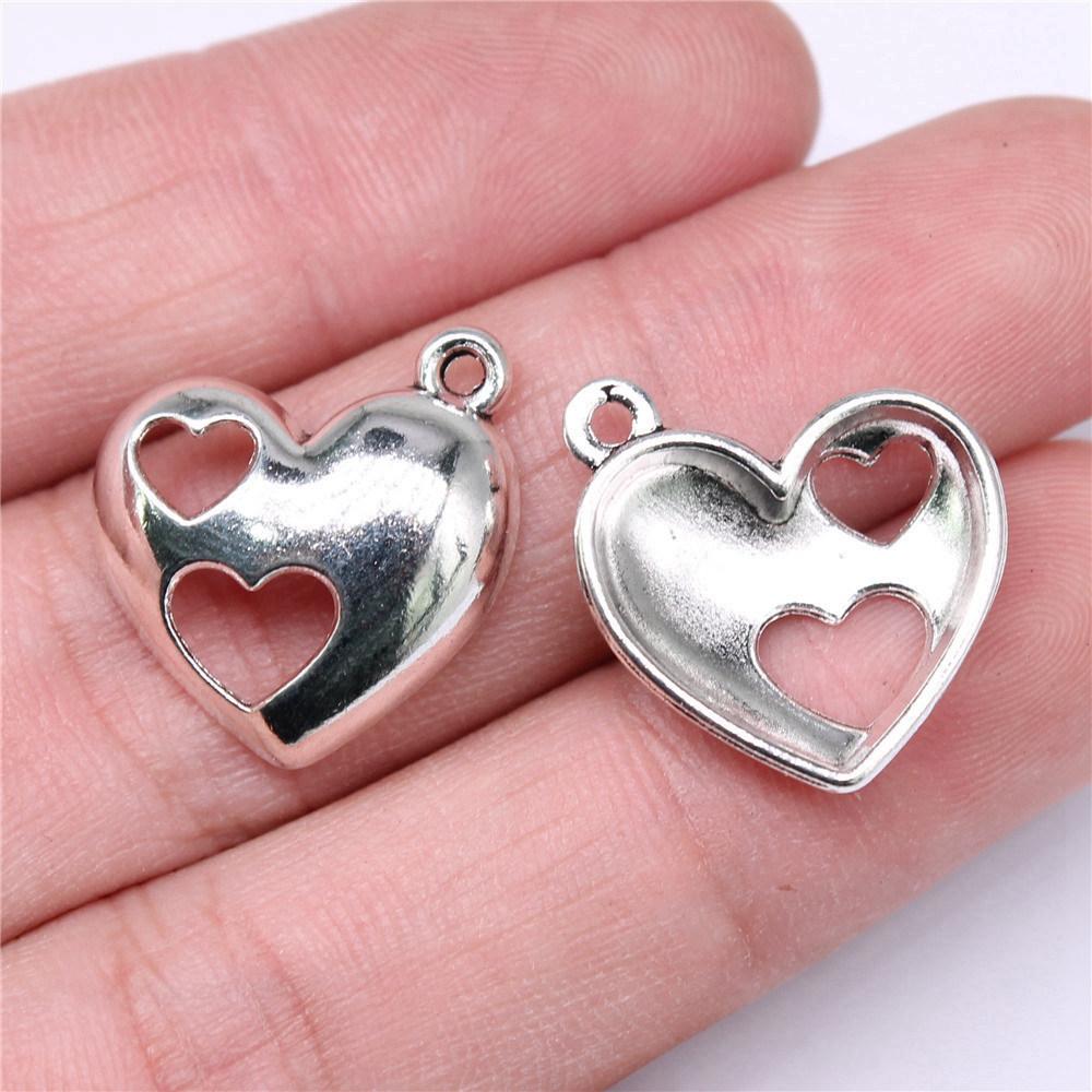 Charms Peach Heart-shaped Love Pendants Vintage Jewelry Supplies ZC094