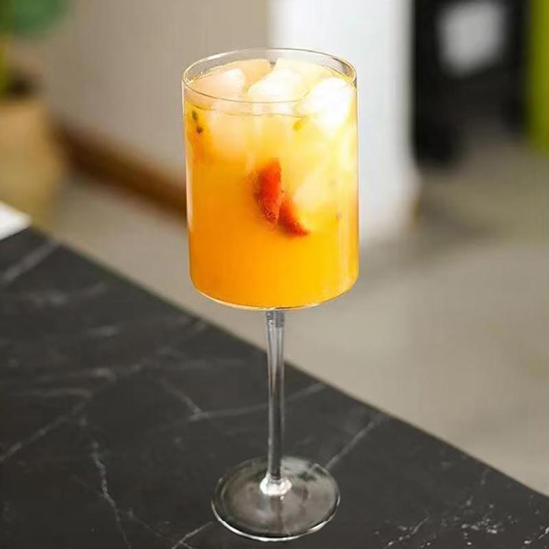 14Oz Champagne Glass Cocktail Cup Champagne Glass Red Wine Glass Plastic Cup Detachable Threaded High Footed Cup Beverage Cup