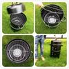 Vertical Charcoal Smoker with Air Vent BBQ Smoker Grill 2 Access Doors 3-in-1 Portable Vertical Grill Cooker for Party Camping