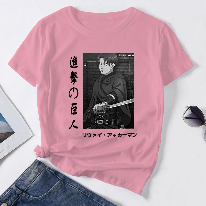 Summer Hot Anime Levi Ackerman Clothing Female Loose Women T-shirt Punk Dark Grunge Streetwear Ladies Top Gothic T Shirts