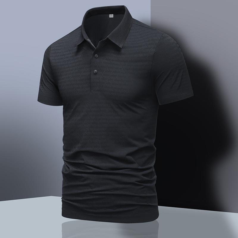 Solid Color Short Sleeved Polo Shirt Short Sleeved T-shirt for Men, Simple Business Casual Men, Lapel T-shirt